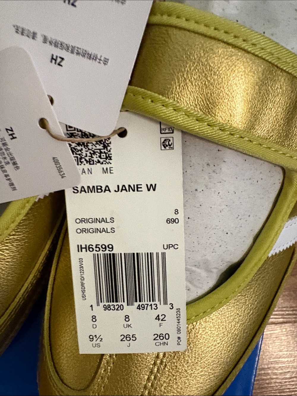 adidas Gold Mary Jane Sneaker with Strap - Picture 2 of 6